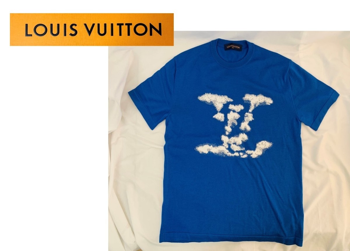 美品】LOUIS VUITTON ルイヴィトン Mサイズ 半袖Tシャツ ニット 雲 