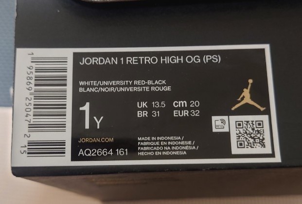 【新品、未使用】送料無料！！ Nike PS Air Jordan 1 High OG 