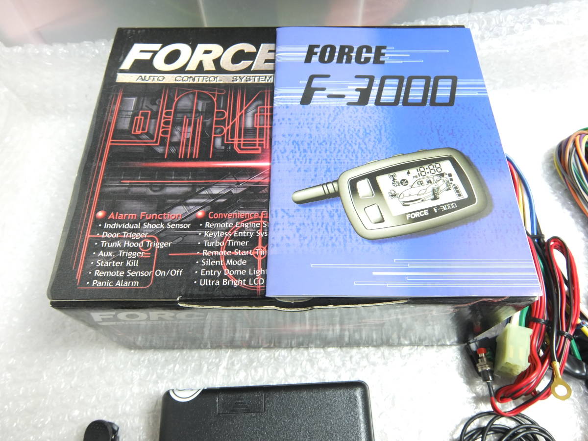 新品 FORCE カーセキュリティ F-3000 国内正規品 PROSS プロス 液晶リモコン アンサーバック エンジンスターター 盗難防止 キーレス