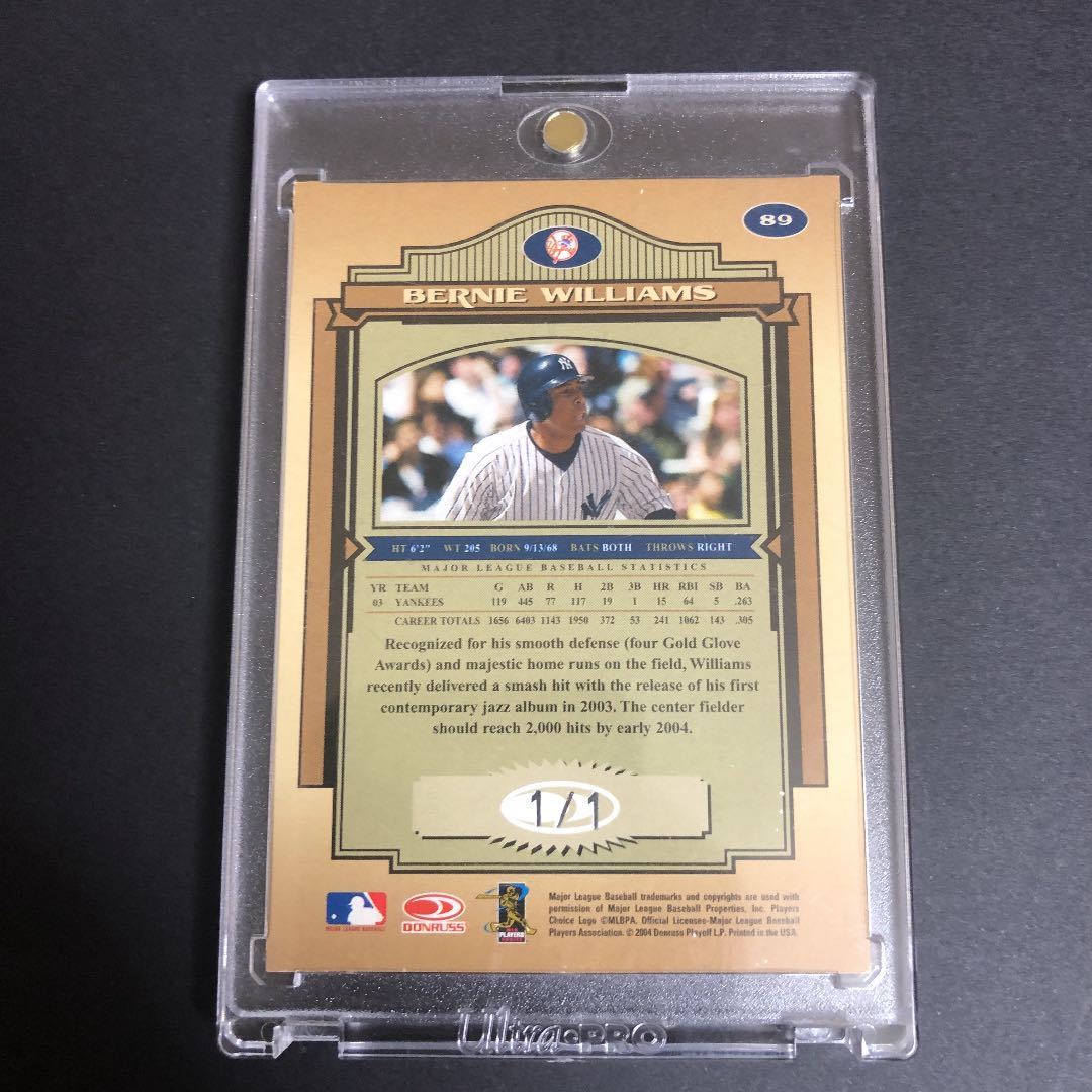 2004 BERNIE WILLIAMS Auto バーニー・ウィリアムス 直筆サインカード
