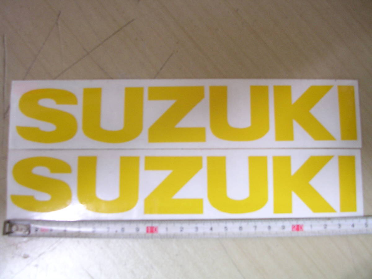 在庫品スズキ SUZUKI タンク カウル ステッカー 24㎝ 黄2枚の画像1