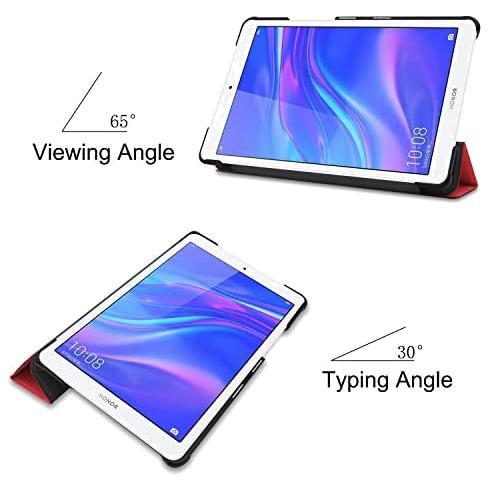 レッド Duanr Huawei MediaPad M5 lite 専用ケース カバー JDN2-W09/JDN2-L09 スタンド機能 8インチ 三つ折り 折り畳み 衝撃吸_画像6