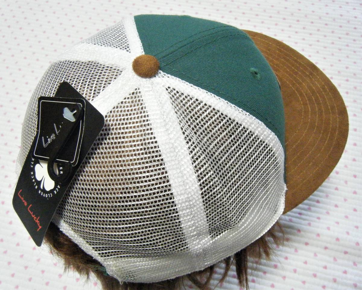 ブラッククローバー　BLACK CLOVER　BANNER LUCK 3　ゴルフ用高機能メッシュキャップ・帽子　緑系　サイズ F/フリー　定価 5,500円_画像4