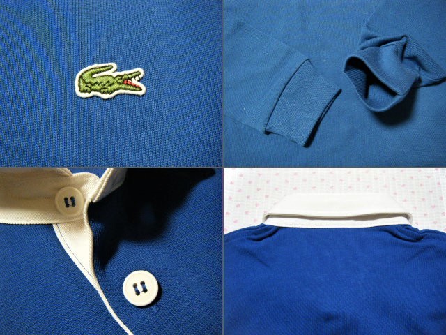 ラコステ　LACOSTE　KH1151　カジュアルスポーツ用ラガーシャツ・ラグビータイプシャツ　青色　サイズ 2　綿ジャージ素材　定価 14,300円_画像6