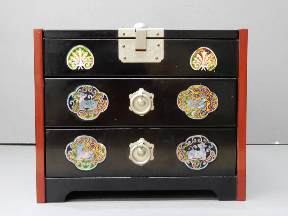** China fine art mother-of-pearl skill Mini dresser storage type small chest of drawers case chest of drawers tree box vanity case make-up box jewelry case 