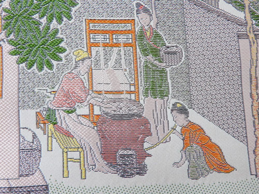 ◆◎3) 中国織綿 テーブルクロス シルク 錦花 絹 中国刺繍 タペストリー 中国伝統工芸 毯 敷物_画像5