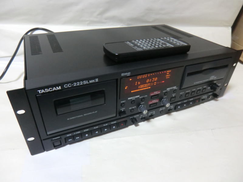 ★TEAC TASCAM CC-222SLMKII★ 業務用CDレコーダー/カセットデッキ CD カセットテープ 相互ダビング PHONO入力 リモコン付 (ジャンク)_画像1