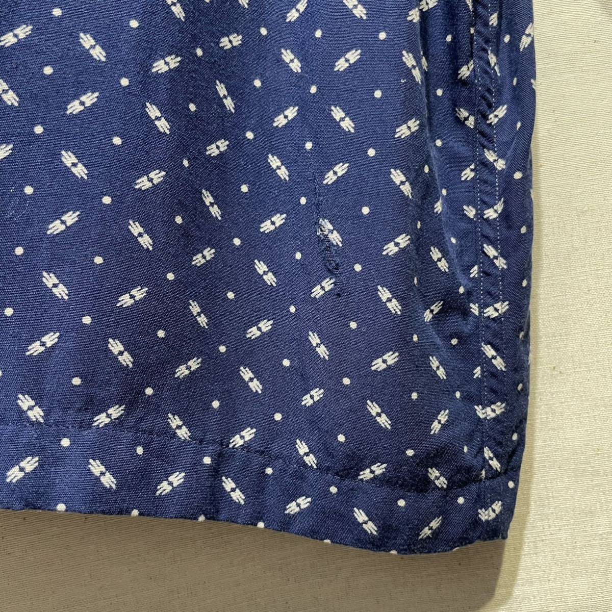 90s Ralph Lauren オープンカラー レーヨンシャツ 総柄 XL ビンテージ