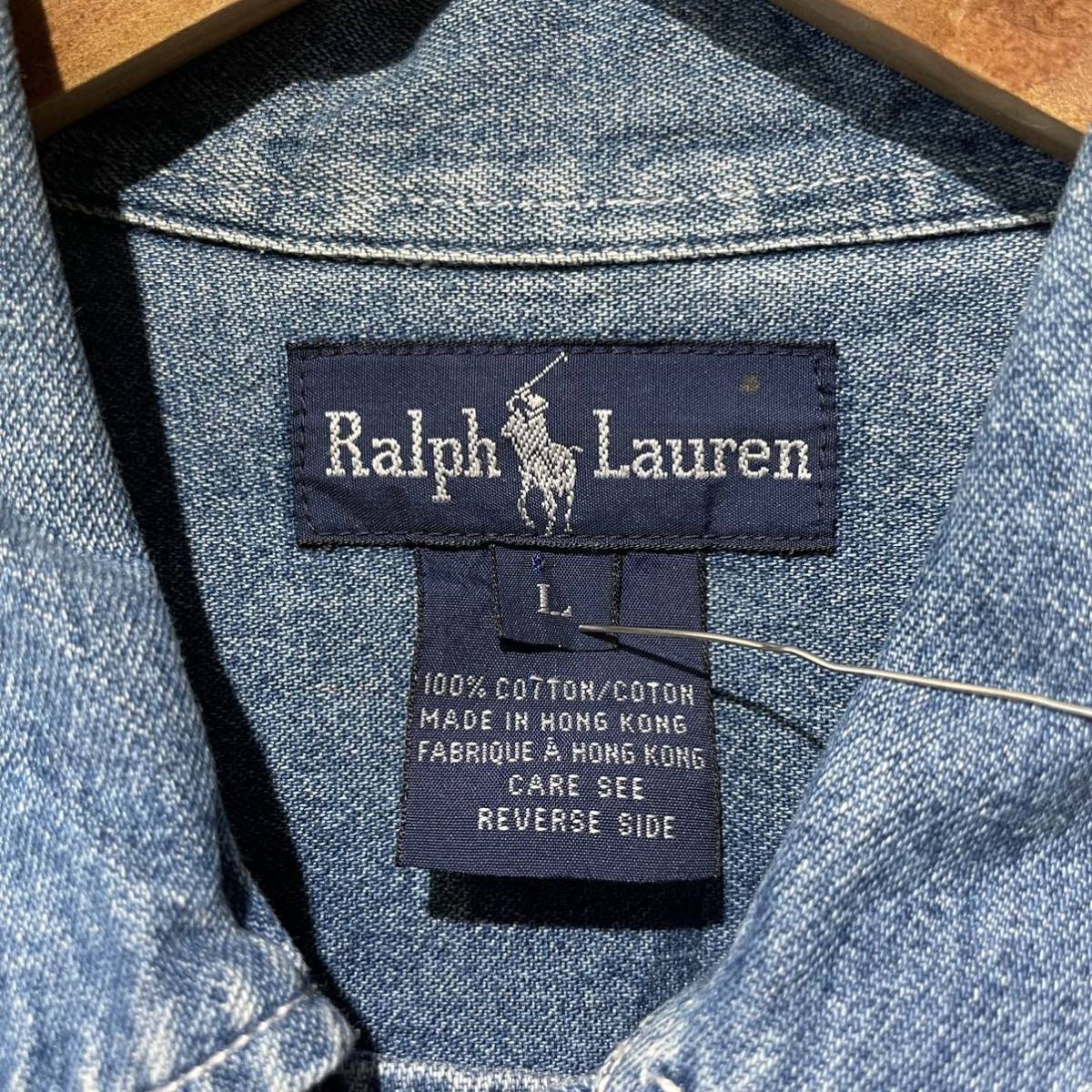 激レア】80s Ralph Lauren デニムカバーオール ワークシャツ L