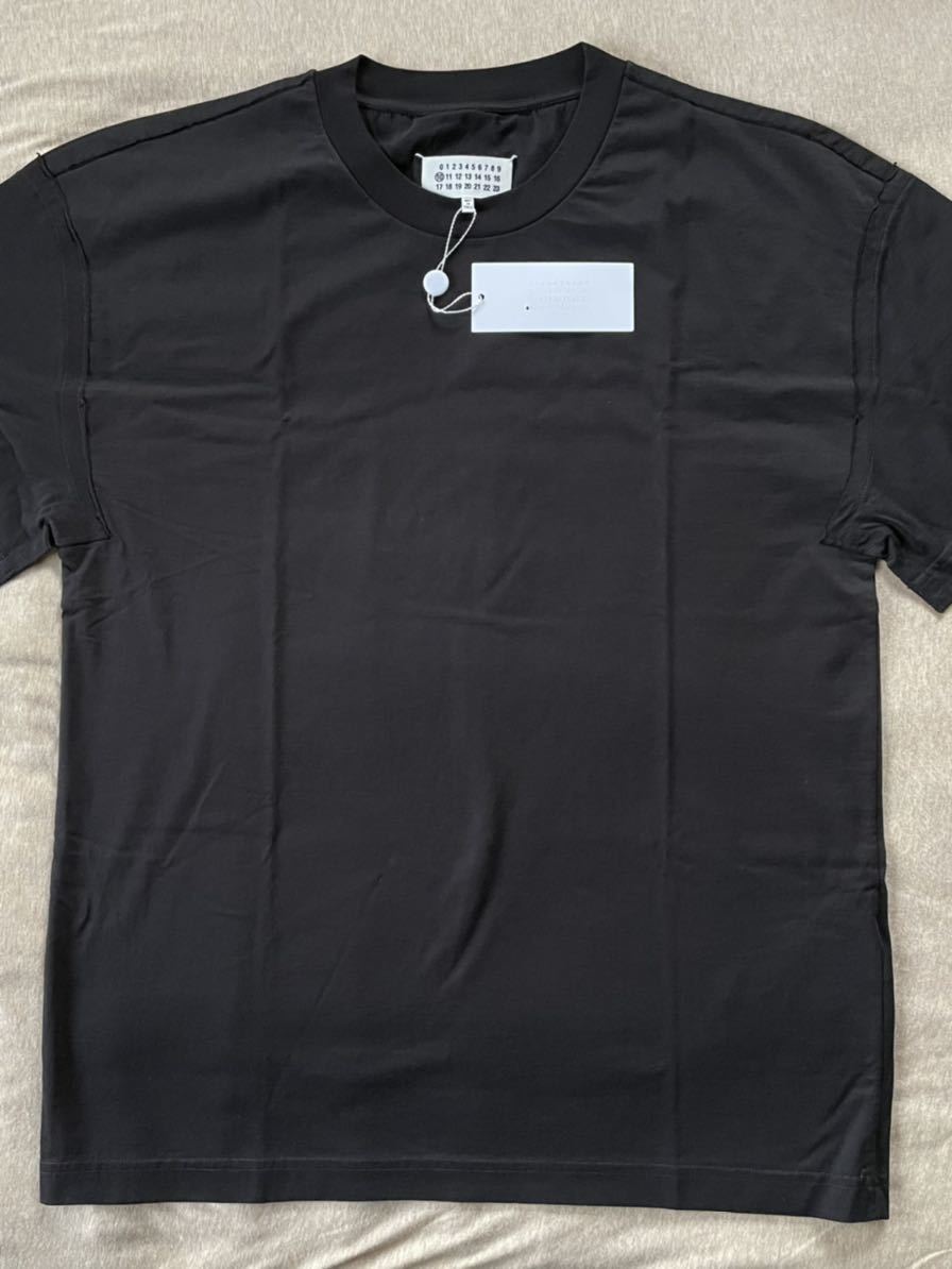 黒50新品 メゾンマルジェラ シームディテール オーバーサイズ Tシャツ