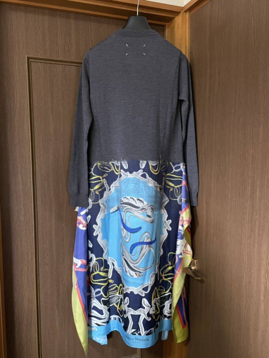 XS新品85%off メゾンマルジェラ シルク スカーフ ニットワンピース ドレス セーター 20AW size XS Maison Margiela 1 レディース グレー