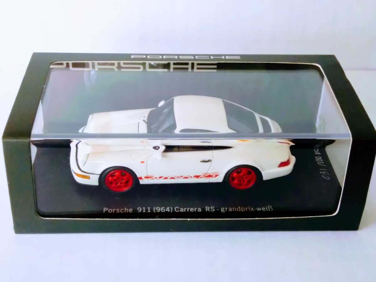 超貴重！未使用スパークモデル　ポルシェ特注品１００台限定 特別カレラカラー　ポルシェ９１１(９６４)カレラＲＳ 1/43_画像1