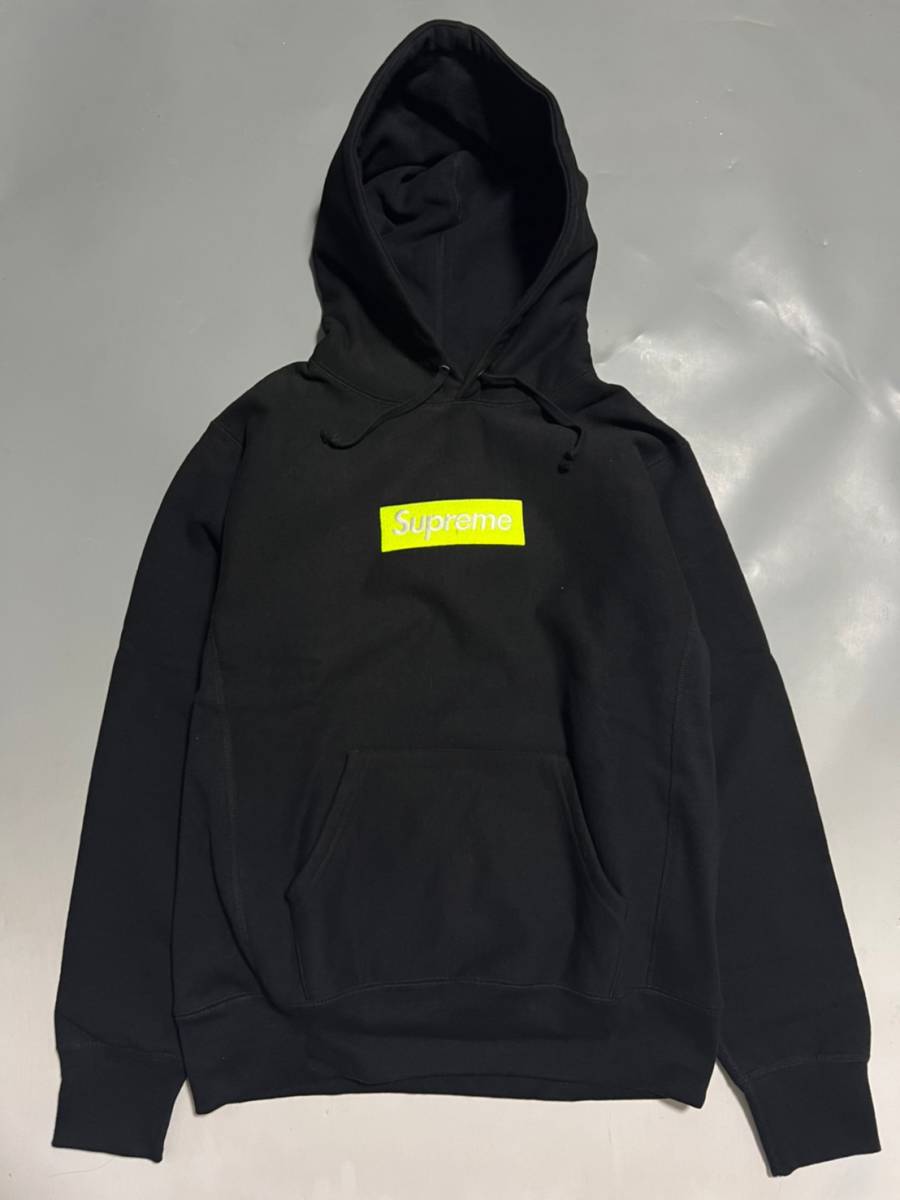 未使用品 17AW Supreme Box Logo Hooded Sweatshirt Black シュプリーム ボックスロゴ プルオーバー パーカー S_画像1