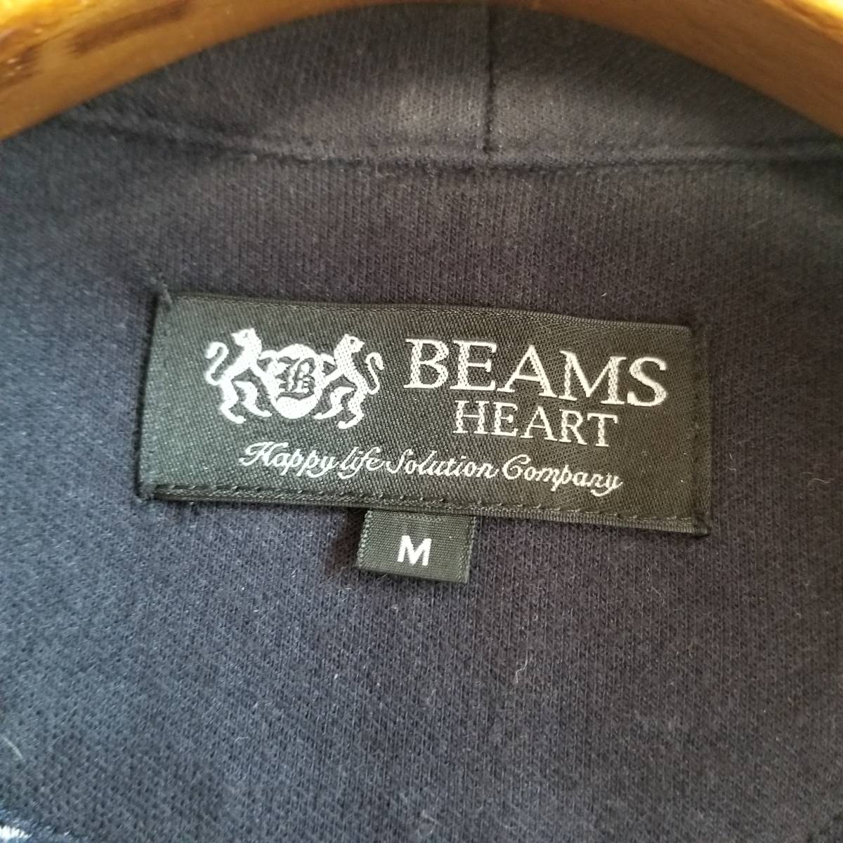 BEAMS HEART ビームス ハート テーラードジャケット アウター ポケット 柔らか素材 コットン 薄手 ボタン 無地 ネイビー サイズM aa192_画像7