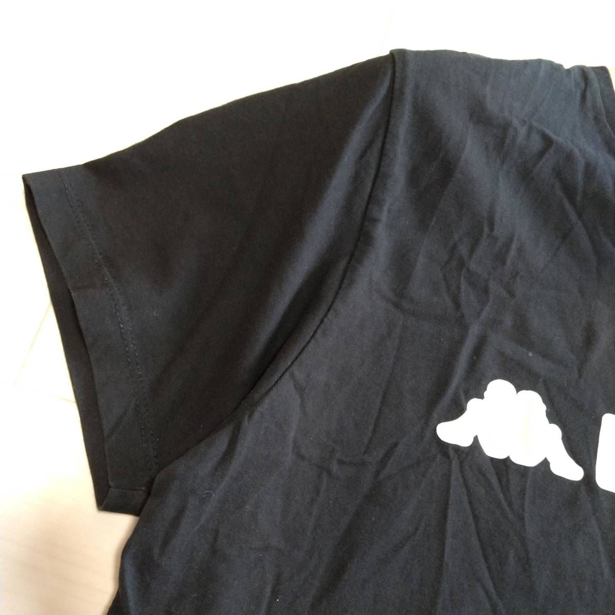 Kappa カッパ Tシャツ トップス プリント ロゴ ラウンドネック 半袖 メンズ ブラック aa350_画像4