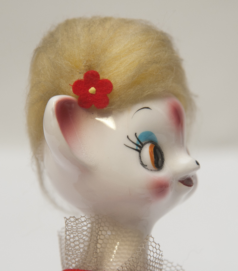 かわいい猫の陶器人形 ネコ 昭和レトロ （検索 宇山あゆみ 水森亜土