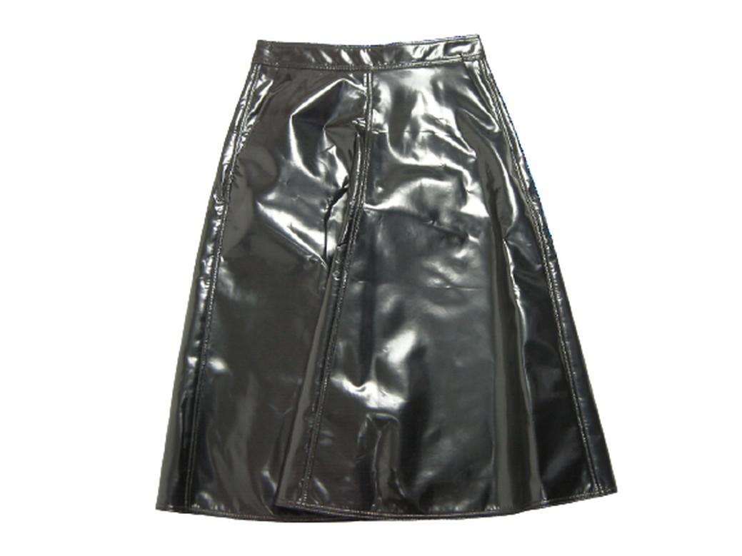 サイズ40(女性S-M相当)新品本物モンクレールGENIUS 1952/Aラインのパテントスカート/エナメルスカート/GONNAレディース黒MONCLERジーニアス