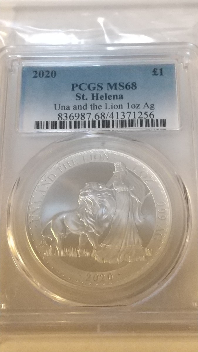 ☆特価☆ 資産 2020年 ウナとライオン 銀貨 セントヘレナ MS68 PCGS