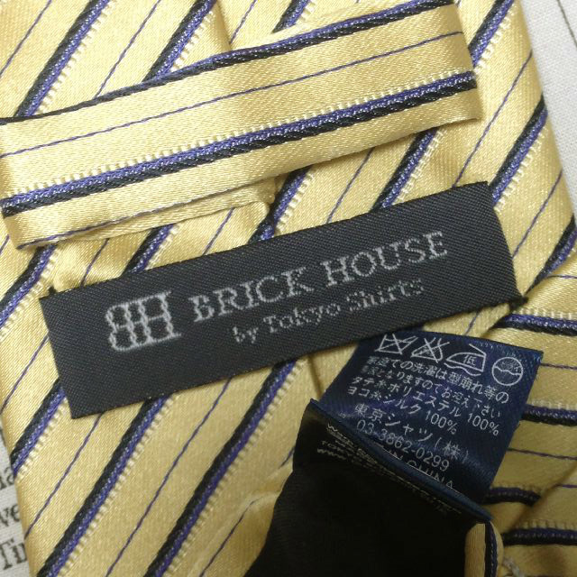 ブリックハウス BRICK HOUSE 美品 未使用品 微光沢 ネクタイ 斜めストライプ レジメンタル ミックス L-007179 ゆうパケット_画像4