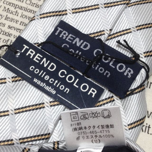 トレンドカラー TREND COLOR 美品 新品未使用タグ付 微光沢 ネクタイ ポリエステル パターン柄 ミックス L-007243 ゆうパケット_画像4