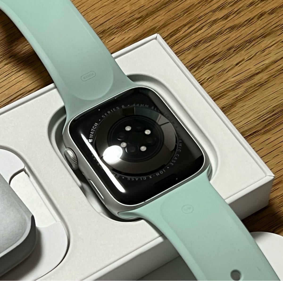 Apple Watch Series6 44mm aluminum white sport band M00D3J/A GPS
