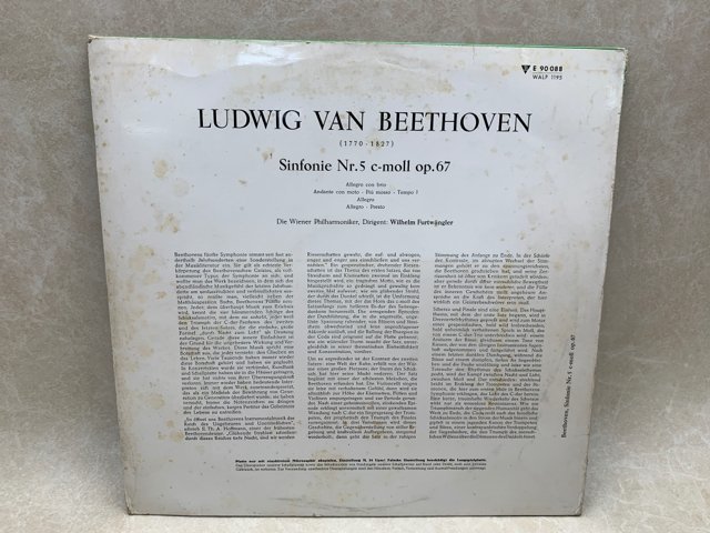 中古LP　独Electrola　 フルトヴェングラー　ベートーヴェン/交響曲　運命　/CID723_画像3