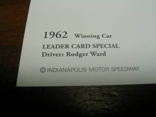 インディ　ポストカード　1962　ロジャーワード_画像3