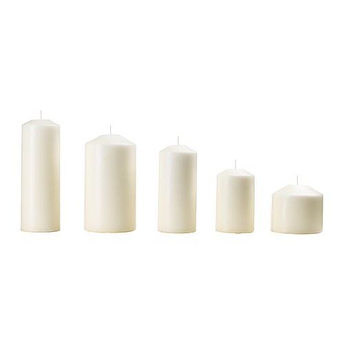 * IKEA Ikea * FENOMEN fragrance none block candle 5 piece set, natural u *