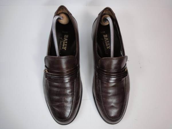 [ Bally ] подлинный товар BALLY обувь 26cm чай Loafer бизнес обувь туфли без застежки металлические принадлежности 8E