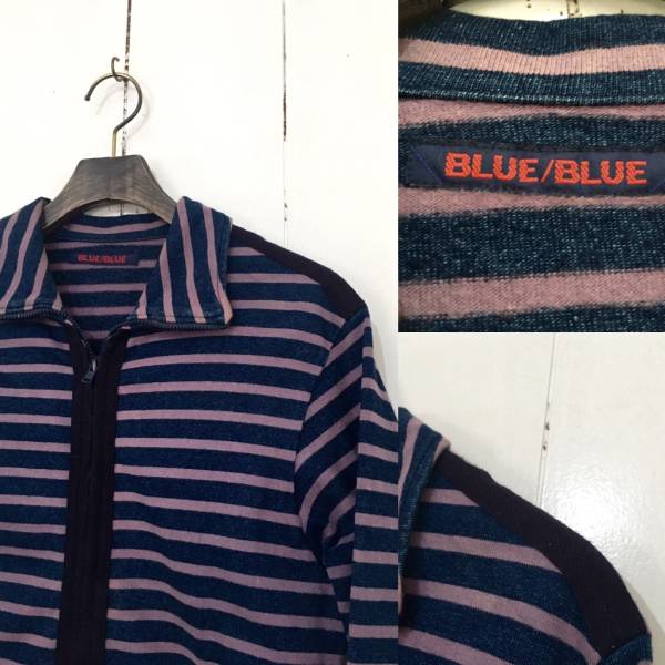 *BLUE BLUE 2 collar attaching full Zip sweatshirt border Indigo . indigo jacket H.R.MARKET is lilac n