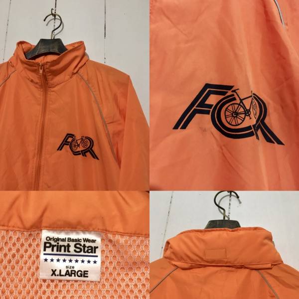  rare *GIANT FCR XL polyester jacket orange bicycle road bike piste 
