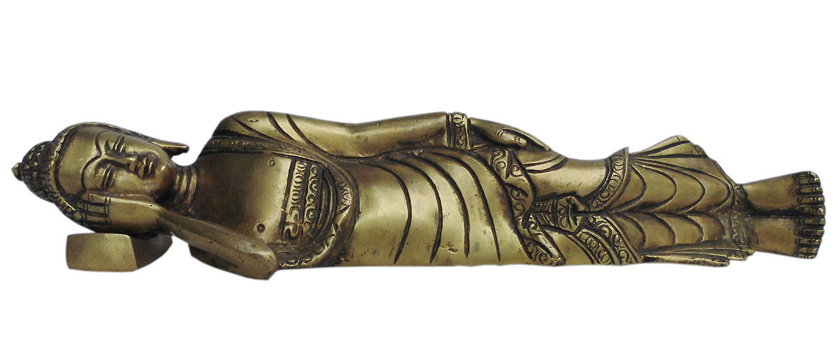 レビュー高評価の商品！ ■☆アジアン雑貨　ネパール仏像　真鍮製　涅槃像（SLP-3） 仏像