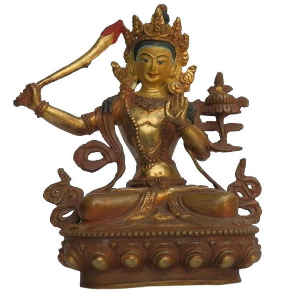 最も  ■☆アジアン雑貨　ネパール仏像　マンジュシュリー（文殊菩薩像）（BS-39） 仏像
