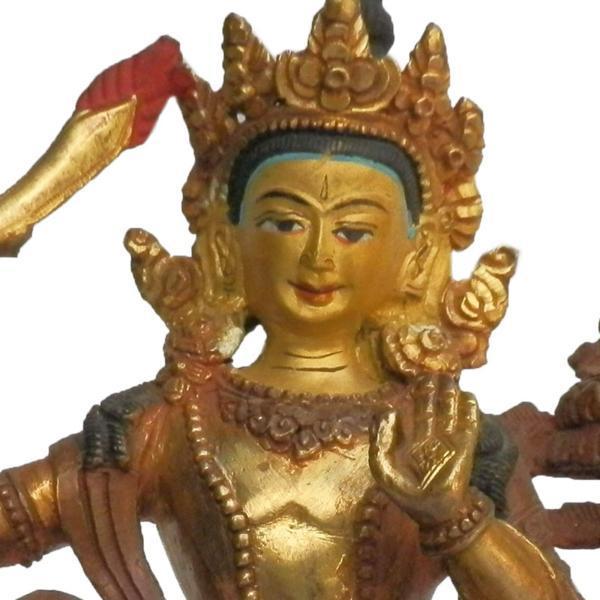 □アジアン雑貨 ネパール仏像 マンジュシュリー文殊菩薩像BS