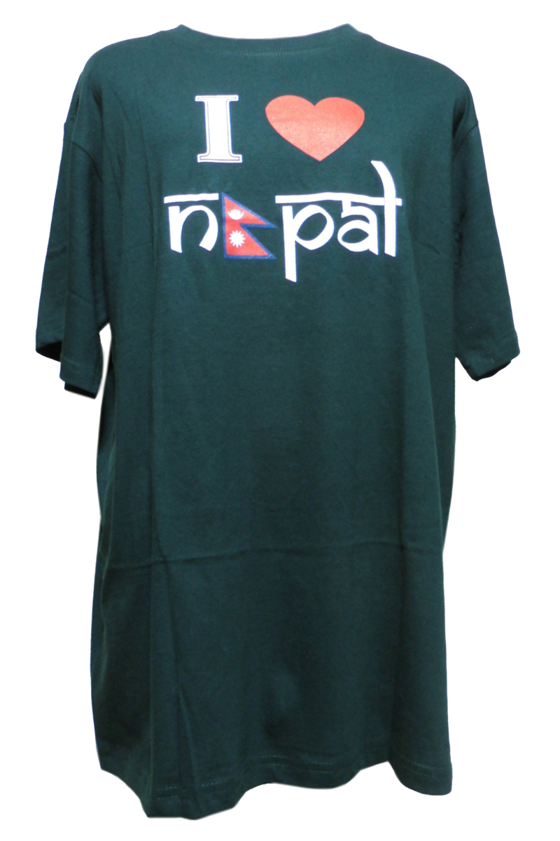 ■☆アジアン衣料 ネパールコットン・I love Nepal・Tシャツ （IN-5-XL）_画像1