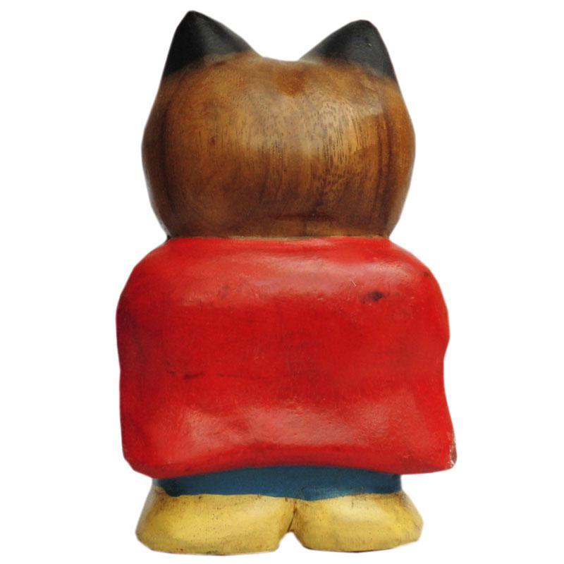 ■☆アジアン雑貨　木彫りのネコちゃん (CAT-15)_画像4