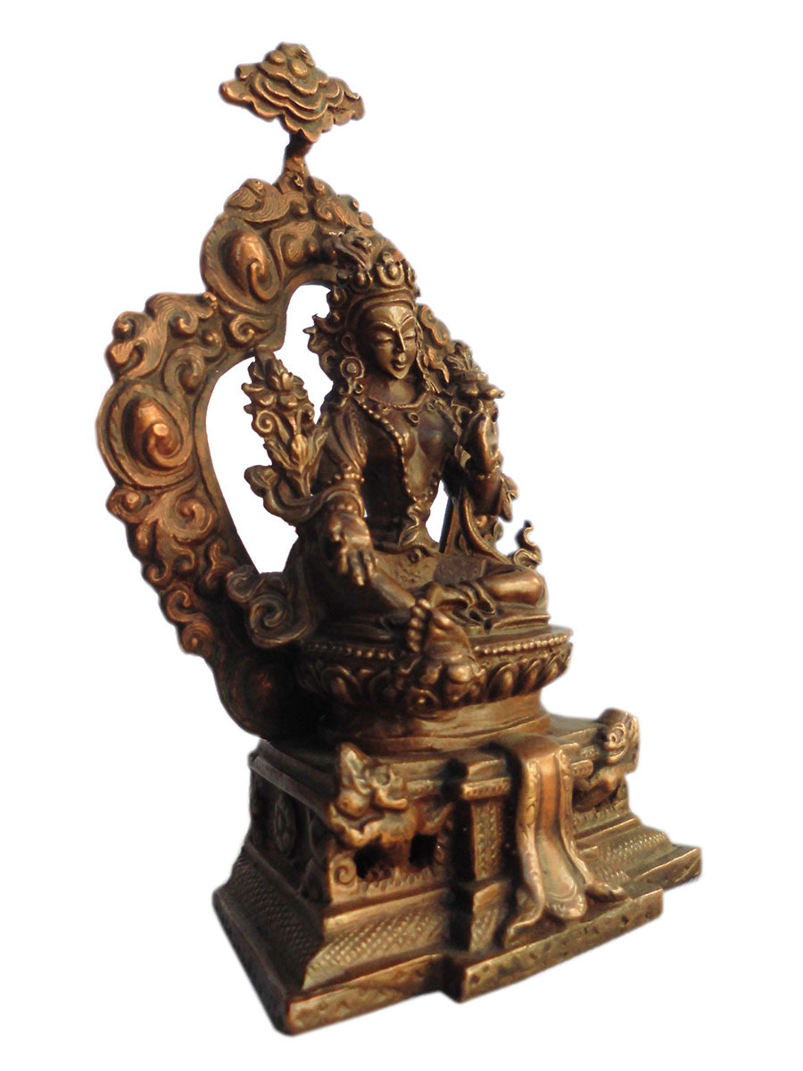 ■☆アジアン雑貨　ネパール仏像　銅製　グリーンターラー（BS-69）_画像3
