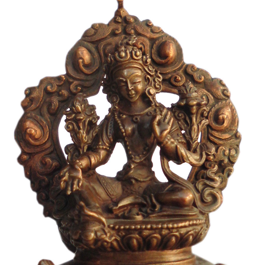 ■☆アジアン雑貨　ネパール仏像　銅製　グリーンターラー（BS-69）_画像5