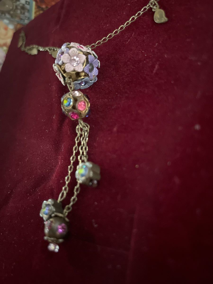 ミハエルネグリン MichaI Negrin レア花手毬×ミラーボール レアネックレス 保管美品