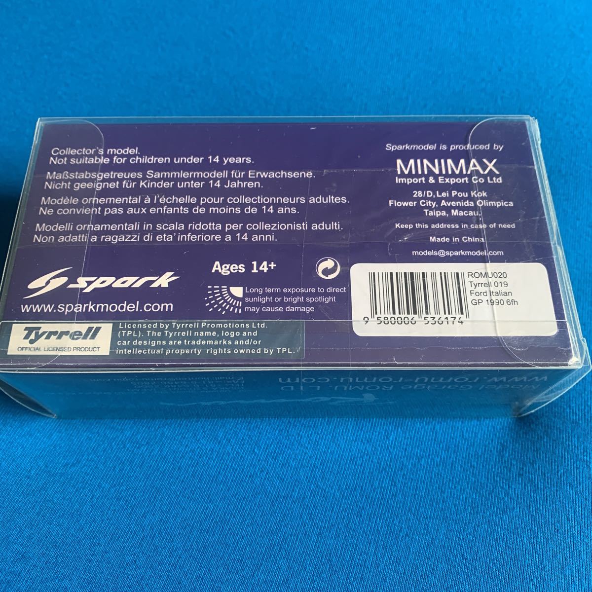 ロム スパーク 1/43 ティレル 019 フォード イタリアGP 1990 6th ロム スパーク 1/43 ティレル 019 フォード イタリアGP 1990 6th