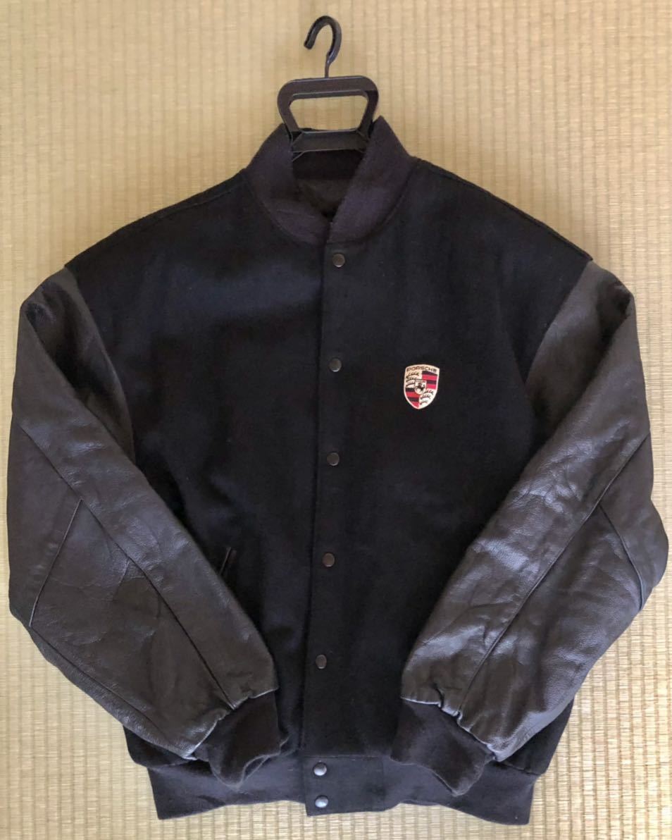 美品 ポルシェ スタジャン ジャケット レザー&ウール他 www