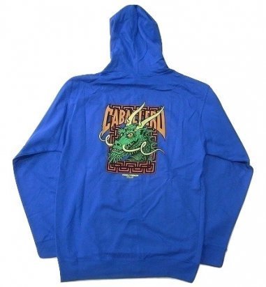 JB即決 POWELL PERALTA パウエル CABALLERO STREET DRAGON ZIP HOOD キャバレロ ストリート ジッパーフードスウェット 青 Lサイズ 新品