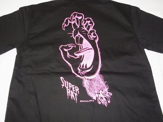 JB即決　SUPER RAT PPS　スーパーラット　ワークシャツ　ジムフィリップス　黒xピンク　Mサイズ　新品_画像4