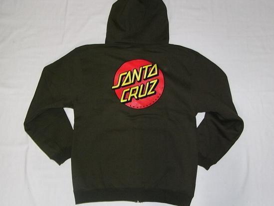 JB即決 SANTACRUZ　CLASSIC DOT ドットロゴ　ジッパーフードスウェット　ZIP HOOD パーカー　ミリタリーグリーン Mサイズ　新品