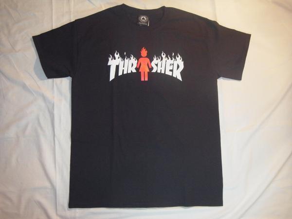 JB即決 US限定 THRASHER x GIRL スラッシャー ガール コラボ Tシャツ Sサイズ　新品 ANTIHERO REAL HUF VANS 90 80_画像1