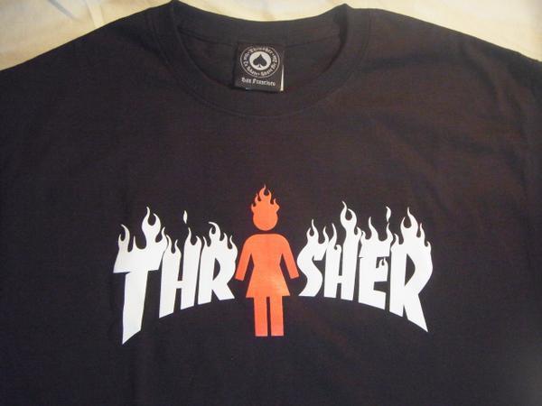 JB即決 US限定 THRASHER x GIRL スラッシャー ガール コラボ Tシャツ Sサイズ　新品 ANTIHERO REAL HUF VANS 90 80_画像2