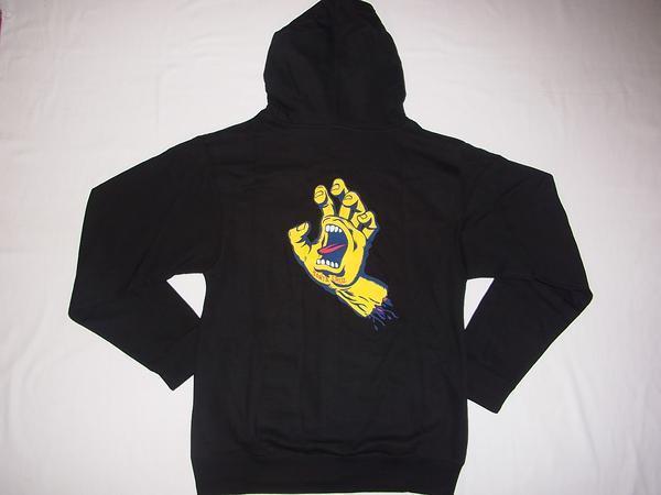 JB即決 SANTACRUZ サンタクルーズ スクリーミングハンド ZIP ジッパーフードスウェット パーカ 黒x黄 ブラックxイエロー Sサイズ 新品 売り出し超特価