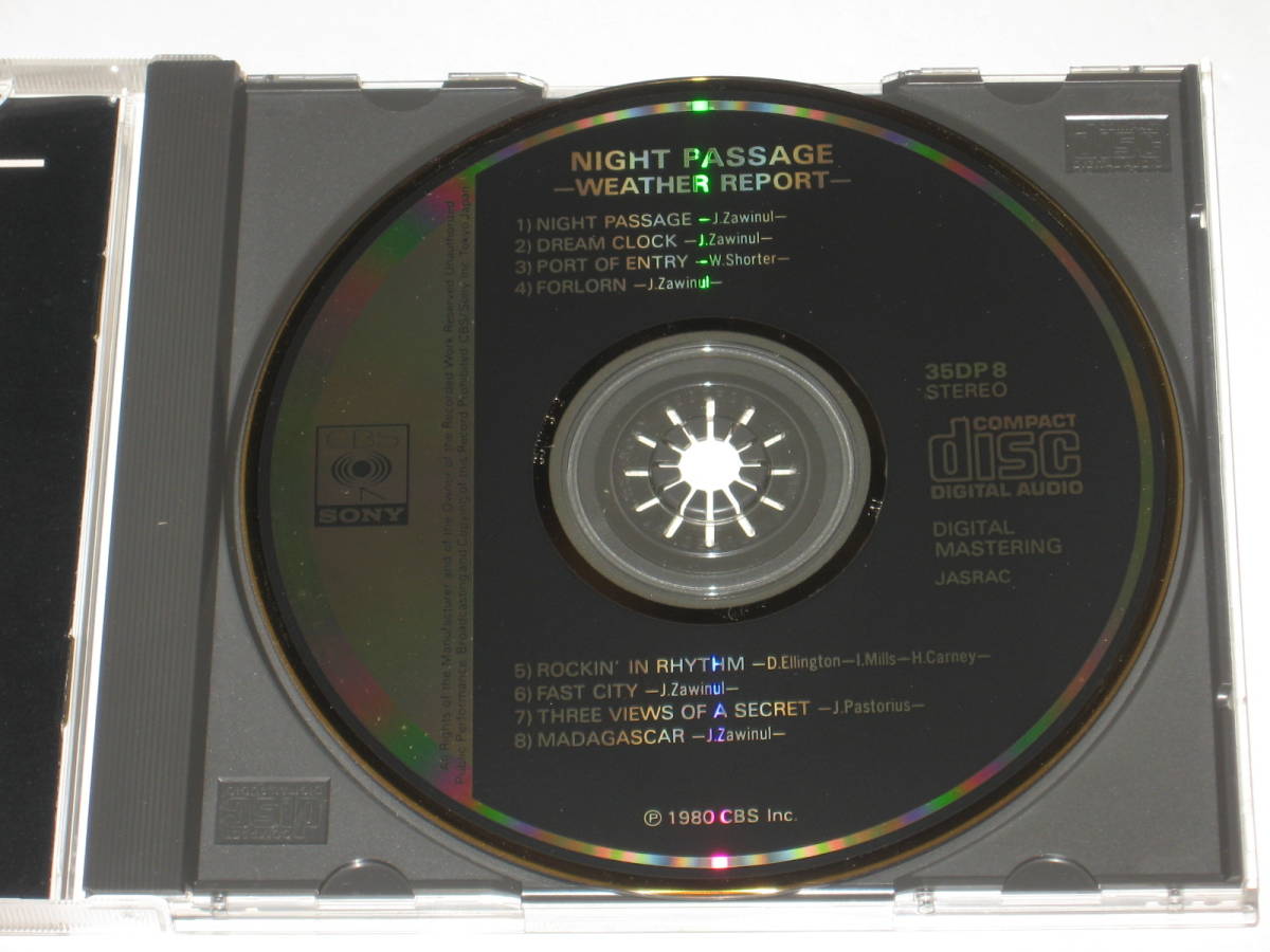 の本 CD ウェザー・リポート（WEATHER REPORT）『ナイト・パッセージ(NIGHT PASSAGE)』金レーベル CBS/SONY  3500円盤 35DP-8