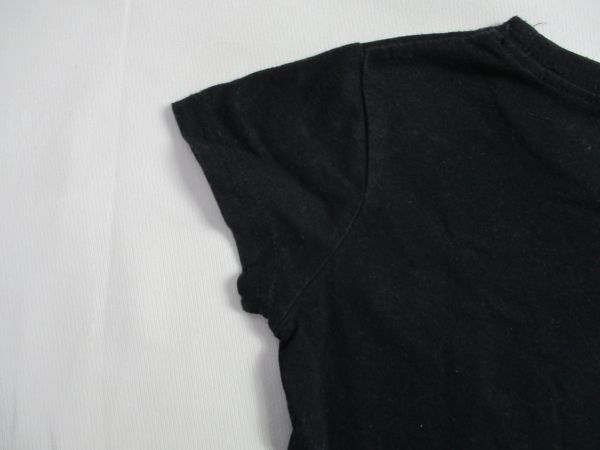 BD953【(株)西松屋チェーン】一部ラメプリント　半袖　Tシャツ　女児　黒　110_画像8
