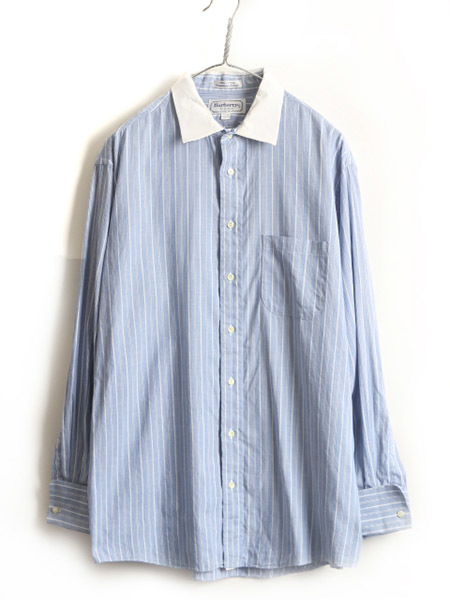 海外最新 USA製 90s ■ ドレス 長袖シャツ ダブルカフス BURBERRYS 90年代 程) XL メンズ 1/2 17 ( シャツ クレリック 長袖 ストライプ バーバリー 長袖シャツ 海外最新 USA製 90s ■ ドレス 長袖シャツ ダブルカフス BURBERRYS 90年代 程) XL メンズ 1/2 17 ( シャツ クレリック 長袖 ストライプ バーバリー 長袖シャツ
